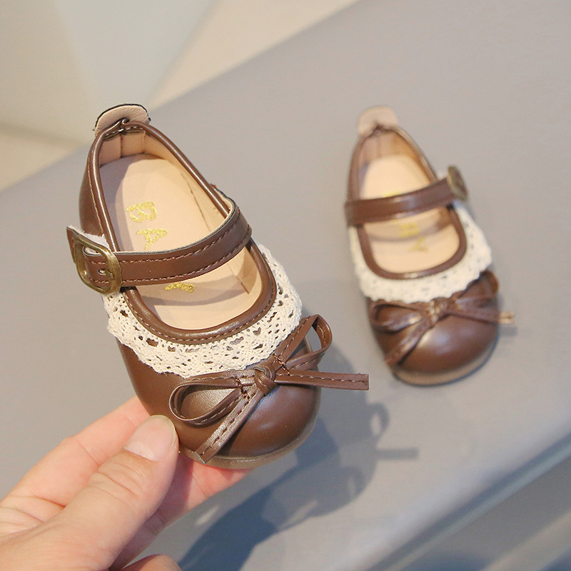Pantofi din piele pentru bebeluțe, pentru fetițe, închidere Velcro, talpă antiderapantă, stil sport, partea superioară din piele sintetică, pentru 6–36 de luni