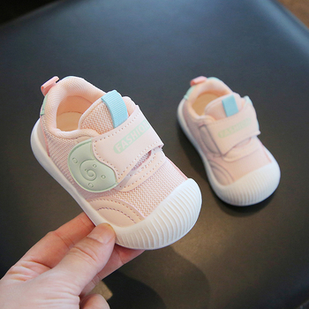 Pantofi unisex pentru bebeluți, primăvară-toamnă, talpă moale, sus din plasă, închidere Velcro, respirabili, antiderapant