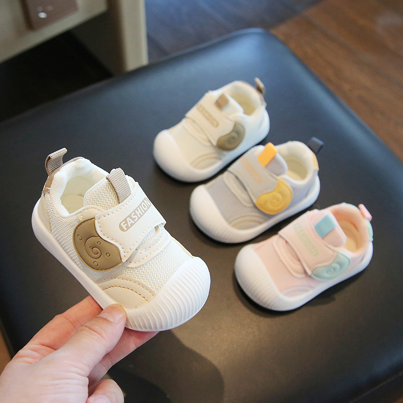 Pantofi unisex pentru bebeluți, primăvară-toamnă, talpă moale, sus din plasă, închidere Velcro, respirabili, antiderapant