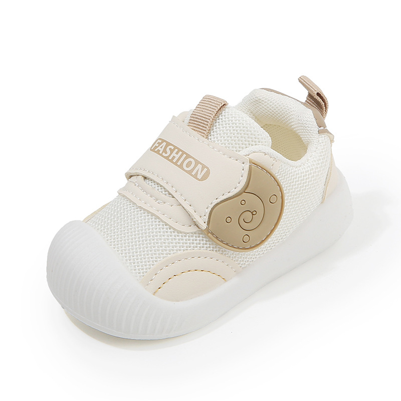 Pantofi unisex pentru bebeluți, primăvară-toamnă, talpă moale, sus din plasă, închidere Velcro, respirabili, antiderapant
