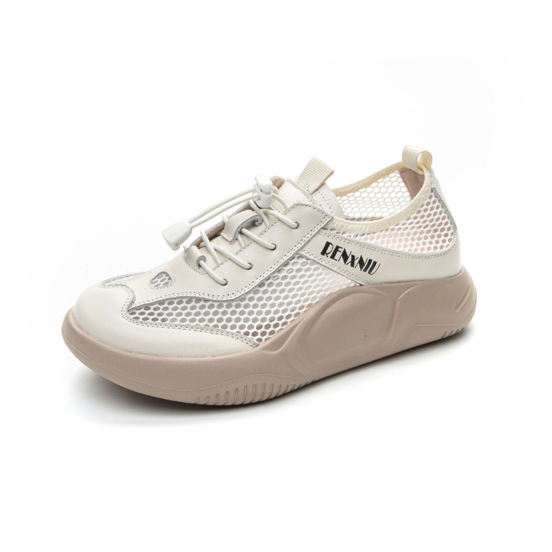 Pantofi sport din plasă pentru femei | Material superior: piele de prim strat, talpă din cauciuc, înălțime toc 3–5 cm, închidere elastică