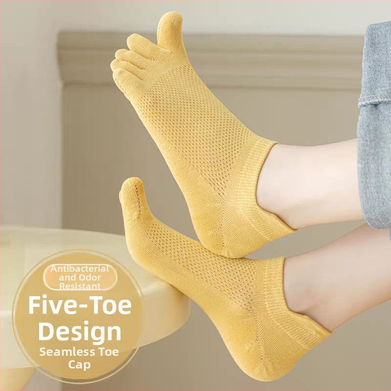 Дамски чорапи с пет пръста от чист памук, антибактериални, абсорбират изпотяване, против миризма