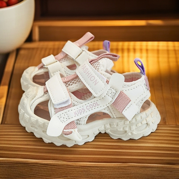 Pantofi de plajă unisex, din piele sintetică la exterior, închidere Velcro, vară 2025, pentru copii 6–36 de luni