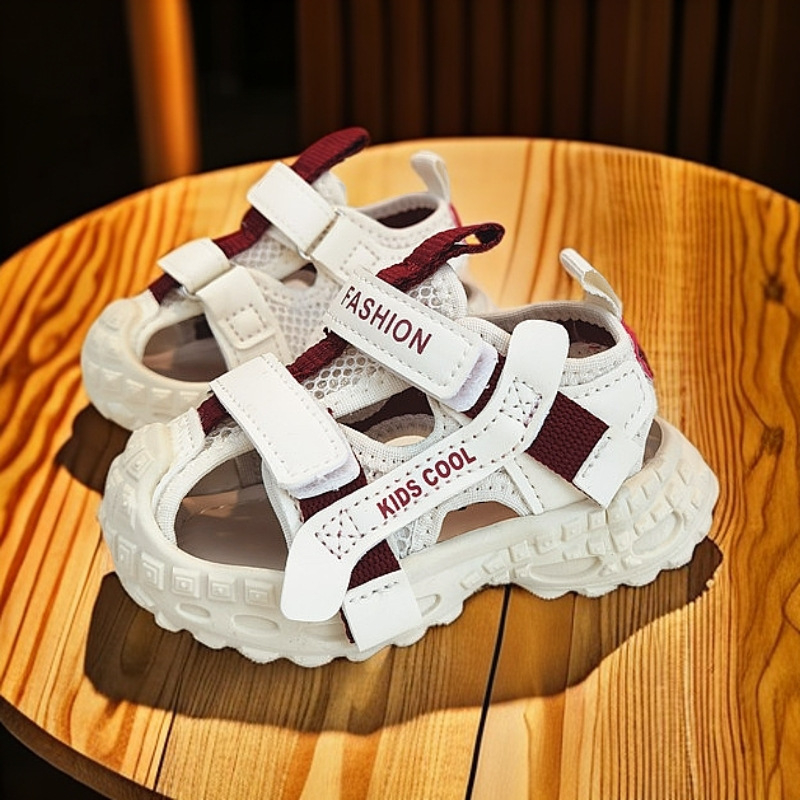 Pantofi de plajă unisex, din piele sintetică la exterior, închidere Velcro, vară 2025, pentru copii 6–36 de luni