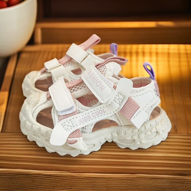 Pantofi de plajă unisex, din piele sintetică la exterior, închidere Velcro, vară 2025, pentru copii 6–36 de luni