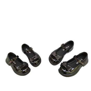 Lányoknak brit stílusú cipő Velcro-zárással, Ultra-fiber bőrszínű felsőrész, PU talpbetét, TPR talp