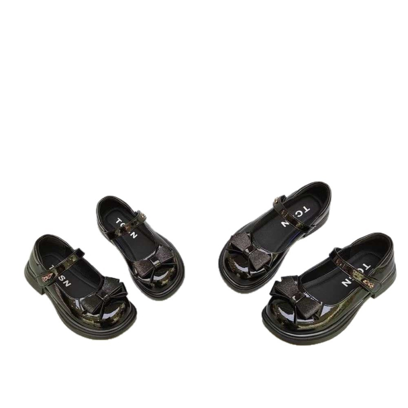 Lányoknak brit stílusú cipő Velcro-zárással, Ultra-fiber bőrszínű felsőrész, PU talpbetét, TPR talp