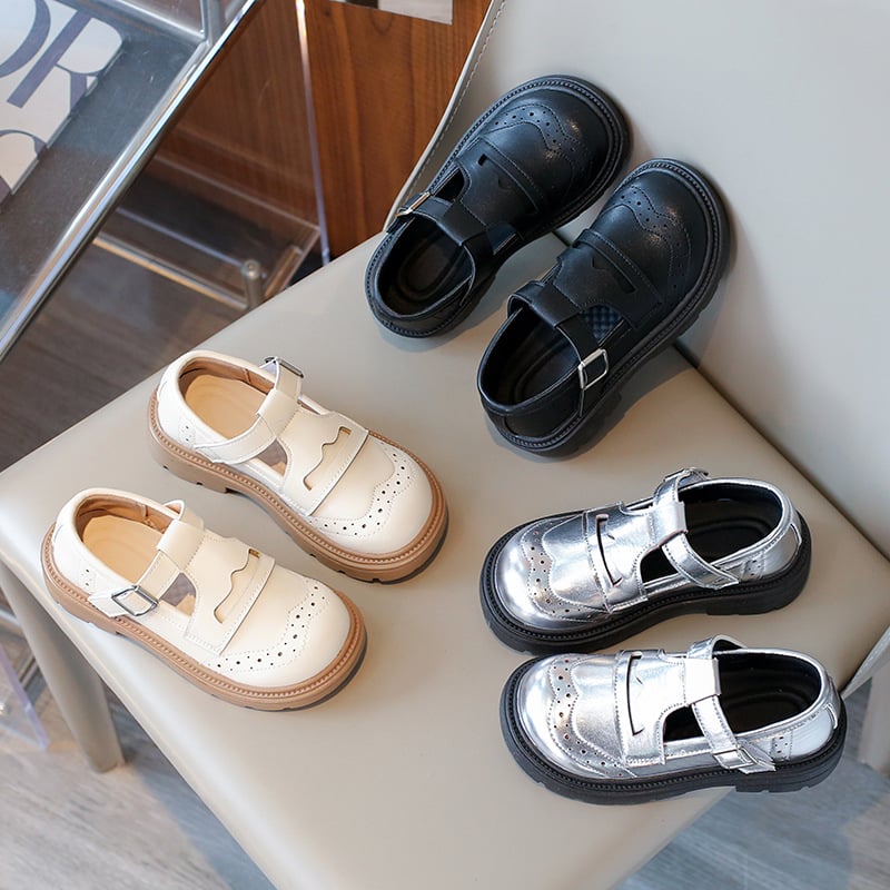 Dječje cipele od PU kože, britanski stil, Velcro zatvarač, gornji dio PU, EVA uložak
