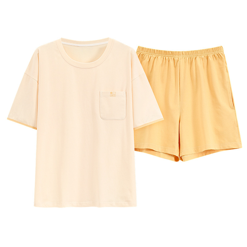 Ljetni set ženskih pidžama od 100% pamuka, antibakterijski, okrugli izrez, rukav 3/4, kratke hlače