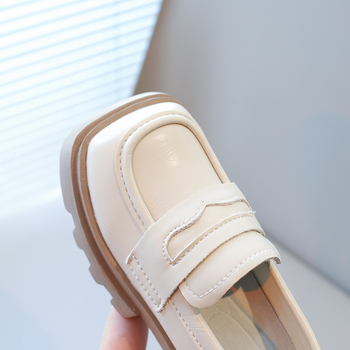 Dječje kožne cipele – princes stil, slip-on, PU gornji dio, plastični potplat, niski vrh