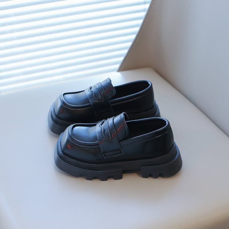 Dječje kožne cipele – princes stil, slip-on, PU gornji dio, plastični potplat, niski vrh