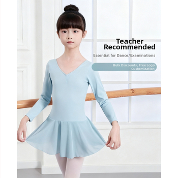 Gyerekek balett ruházat hosszú ujjú, nylon 75% anyag, hercegnő stílus, 3–8 éveseknek, tavasz 2025