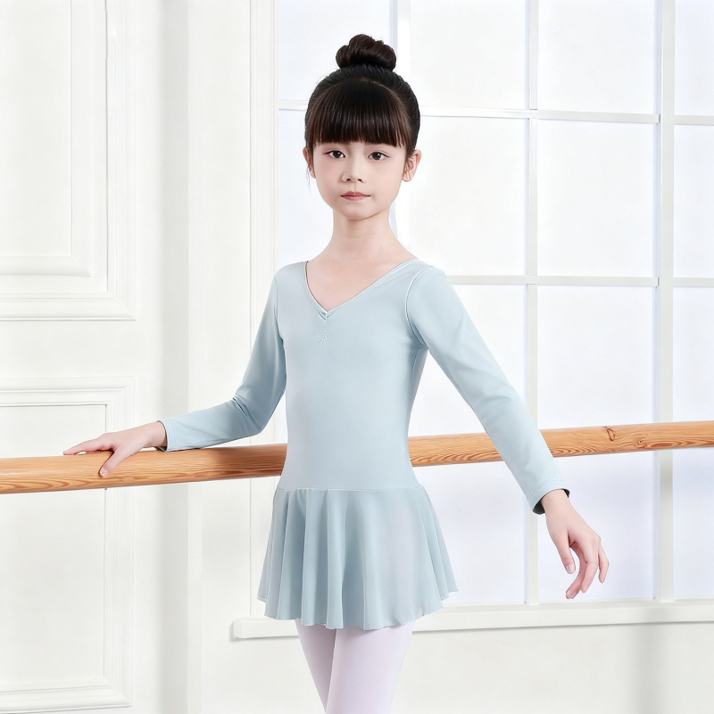 Gyerekek balett ruházat hosszú ujjú, nylon 75% anyag, hercegnő stílus, 3–8 éveseknek, tavasz 2025