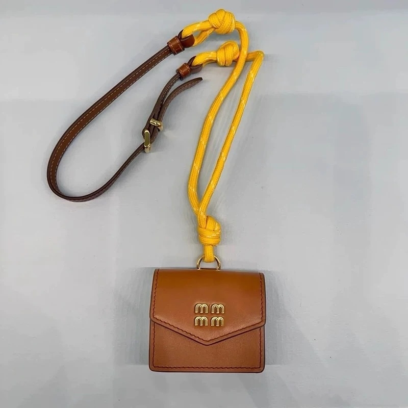 Висяща чанта от изкуствена кожа, квадратна форма, за Bluetooth слушалки, дамски аксесоар