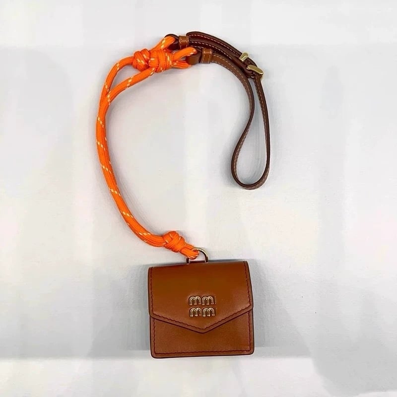 Висяща чанта от изкуствена кожа, квадратна форма, за Bluetooth слушалки, дамски аксесоар