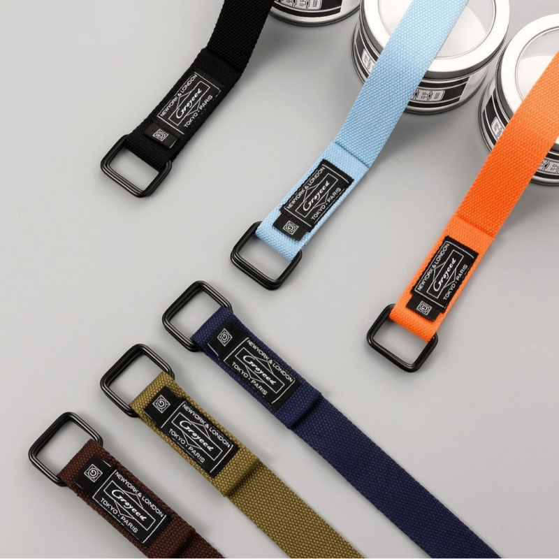 Ζώνη από καμβά σε στυλ Κορέας, unisex, με πόρπη από σίδηρο και διπλό δαχτυλίδι, πλάτος 2-4 εκ.