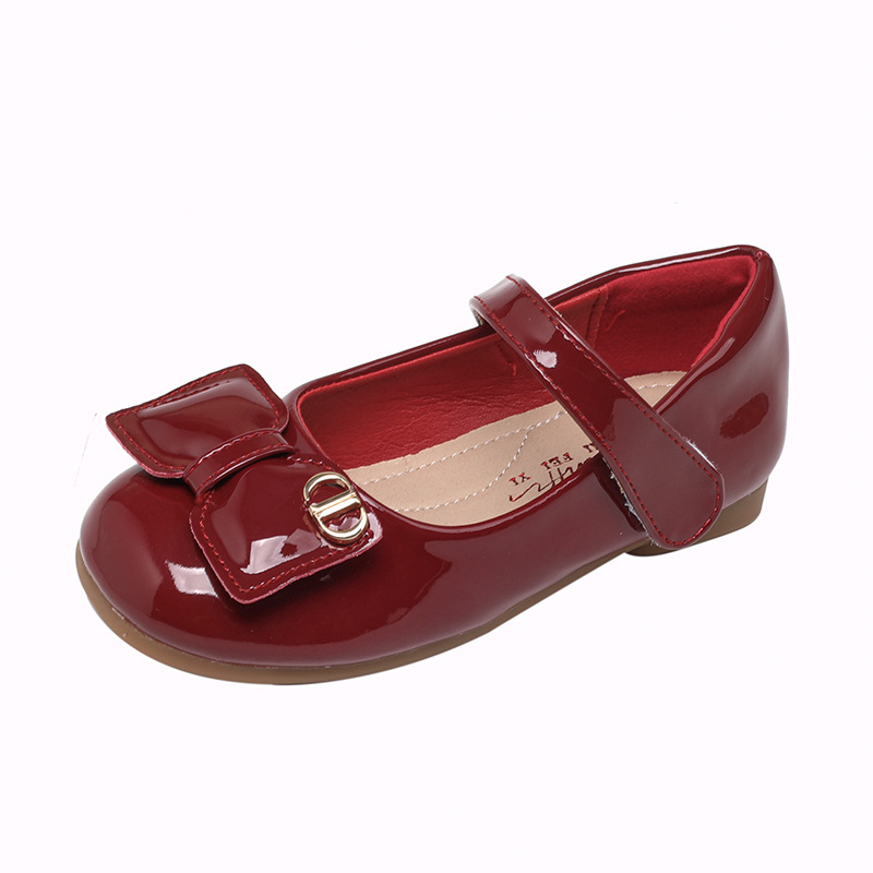 Gyerekeknek készült bőrcipő, hercegnő-stílusú, alacsony felsőrésszel, Velcro-zár, felsőrész: microfibéra, belső: PU, talp: PU