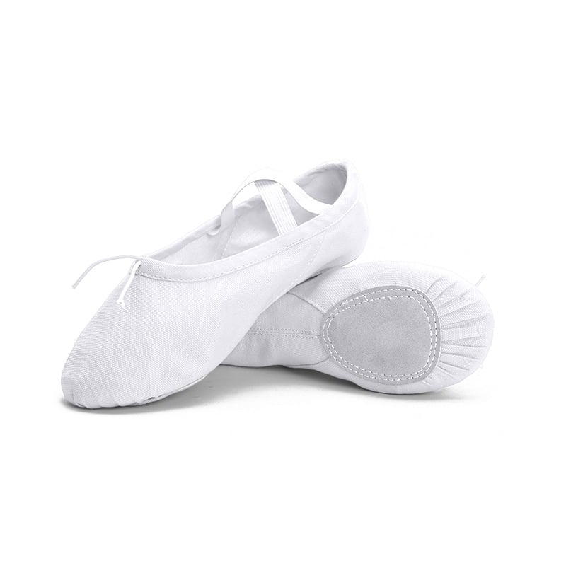 Μπαλέτικά παπούτσια με κορδόνια για χορό, πάνω μέρος από καμβά, δερμάτινη σόλα, αναπνέουν και ελαφριά, για παιδιά