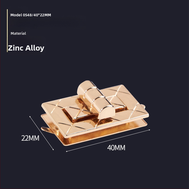 Κλειδαριά για τσάντες – Twist lock, ορθογώνιο knob από κράμα ψευδαργύρου, μοντέλο 0548/0550, Medusa