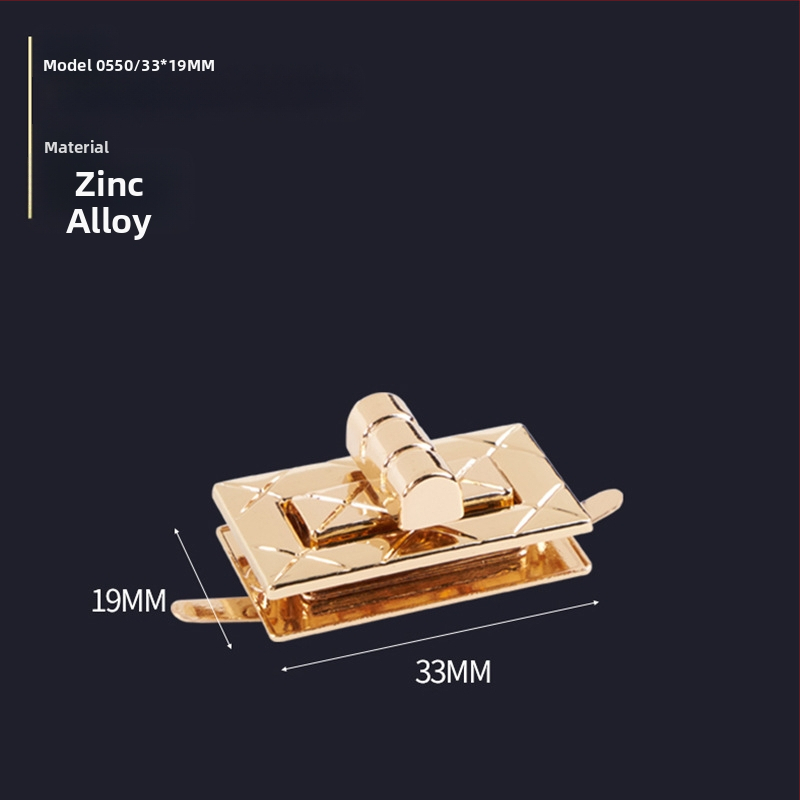 Κλειδαριά για τσάντες – Twist lock, ορθογώνιο knob από κράμα ψευδαργύρου, μοντέλο 0548/0550, Medusa