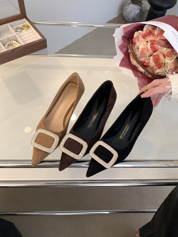 Γυναικείες γόβες με μυτερό δάχτυλο - επάνω από μικροΐνες, χαμηλό τακούνι 1-3 cm, εσωτερικός πάτος PU, μάρκα Huimeisi Zhen