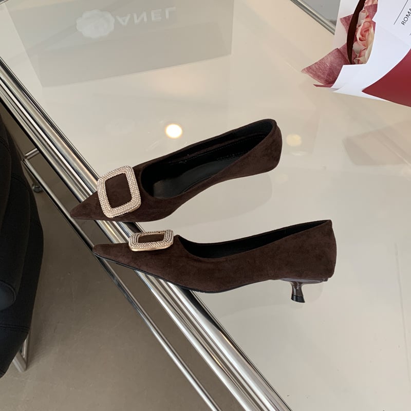 Γυναικείες γόβες με μυτερό δάχτυλο - επάνω από μικροΐνες, χαμηλό τακούνι 1-3 cm, εσωτερικός πάτος PU, μάρκα Huimeisi Zhen