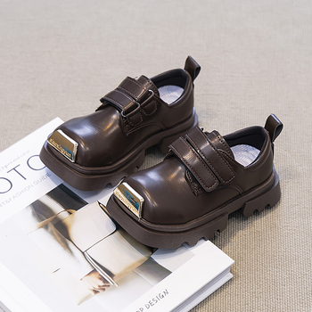 Gyerekeknek PU loafer Velcro-zárással, PU felsőrész, PU belső rész, PU talpbetét, gumitalp