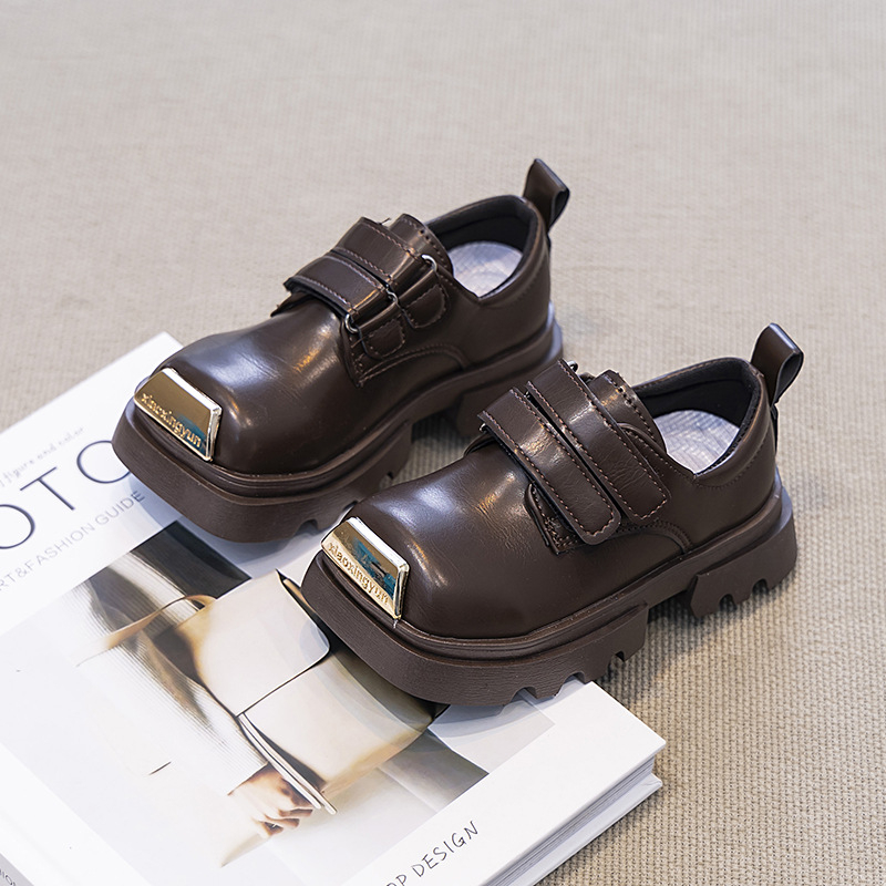 Gyerekeknek PU loafer Velcro-zárással, PU felsőrész, PU belső rész, PU talpbetét, gumitalp