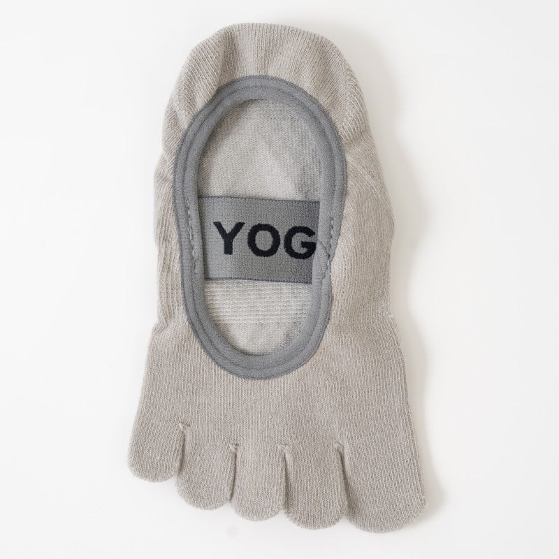 Петопръстни йога чорапи за жени, памук 70–80%, антиплъзгане, попиване на пот, невидими