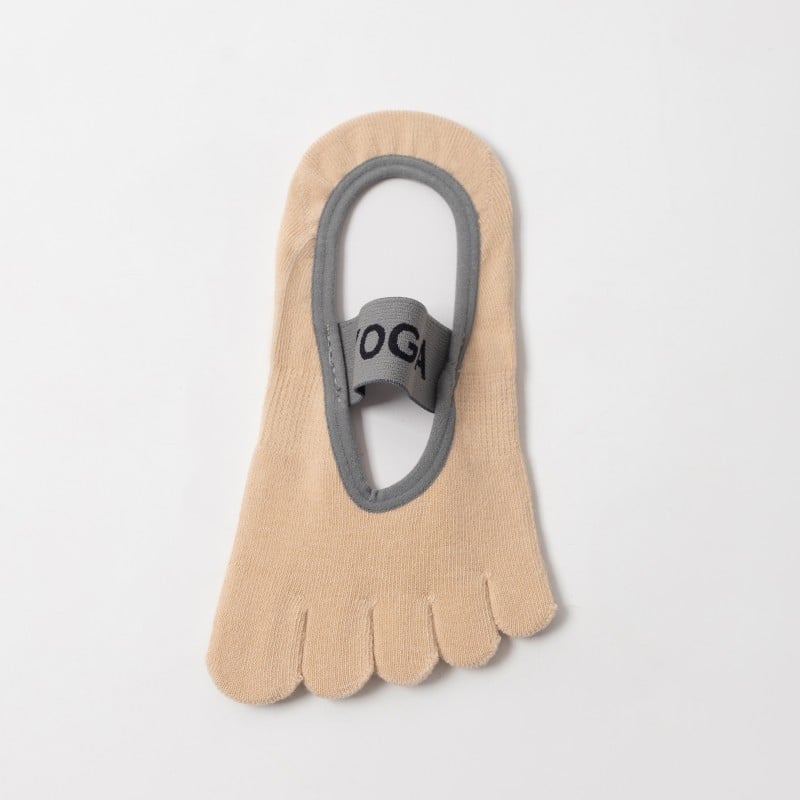 Петопръстни йога чорапи за жени, памук 70–80%, антиплъзгане, попиване на пот, невидими