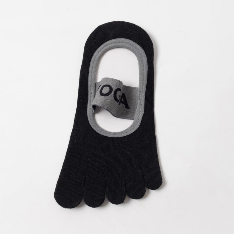 Петопръстни йога чорапи за жени, памук 70–80%, антиплъзгане, попиване на пот, невидими