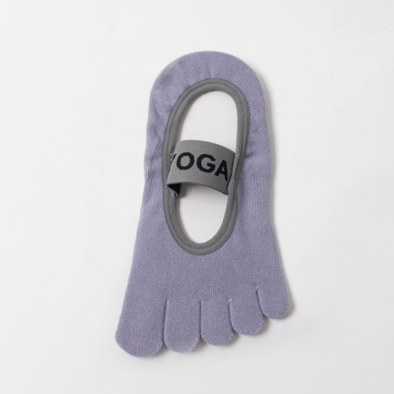 Петопръстни йога чорапи за жени, памук 70–80%, антиплъзгане, попиване на пот, невидими