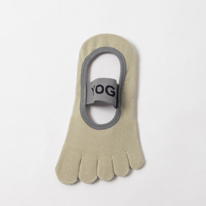 Петопръстни йога чорапи за жени, памук 70–80%, антиплъзгане, попиване на пот, невидими