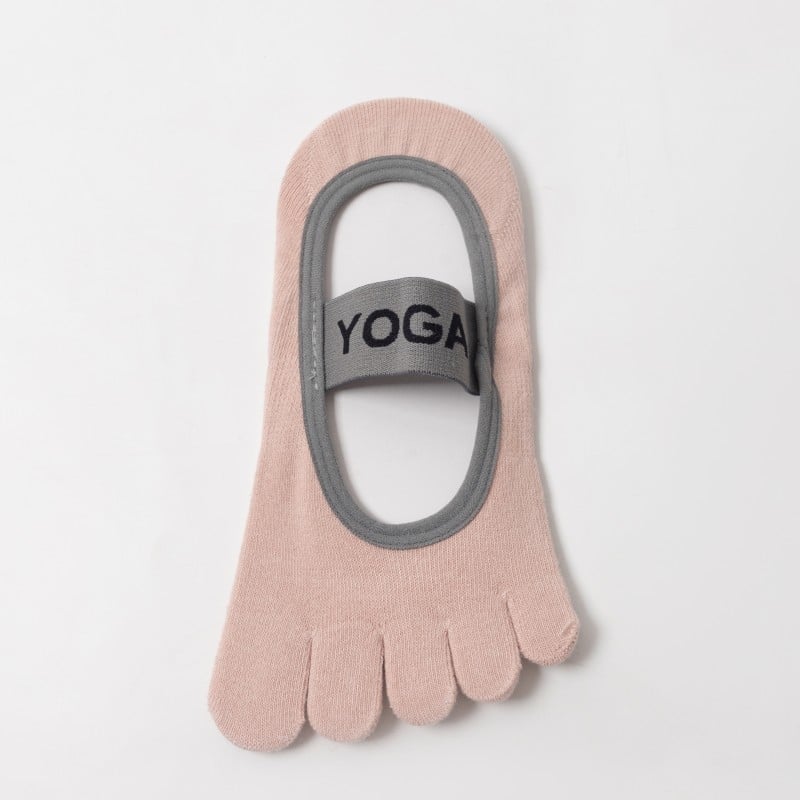 Петопръстни йога чорапи за жени, памук 70–80%, антиплъзгане, попиване на пот, невидими