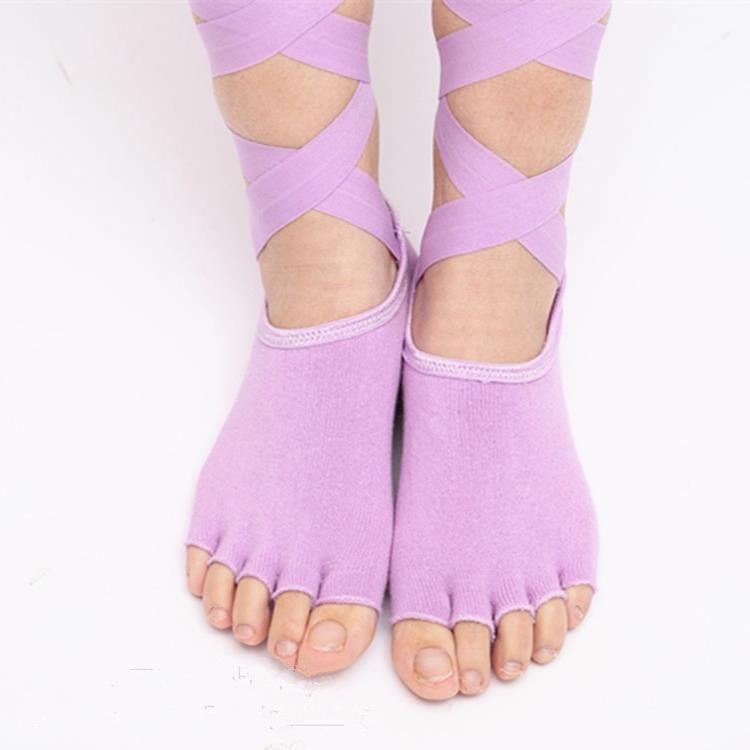 Йога чорапи за жени с антихлъзгаща се връзка, изцяло памук (70–80%), висок цилиндър, попиване на пот, дезодориране, против триене