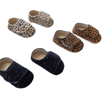 Dječje cipele s Korejskim stilom, Velcro zatvarač, protuklizna potplata, leopard uzorak, mekana potplata (Sezone: zima, proljeće, jesen)