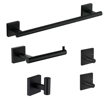 Σετ αξεσουάρ μπάνιου από ανοξείδωτο ατσάλι (5 τεμάχια, φινίρισμα με βερνίκι φούρνου, jyj)