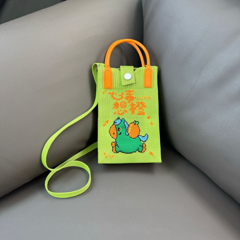 Crossbody taška na telefón, pletená, polyester, štýl literárno-čínskeho, vertikálny štvorcový tvar, otvorené horné otvorenie