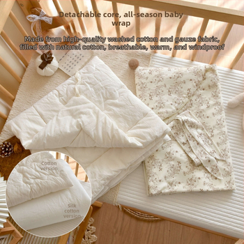 Novorodenecká zimná deka s čistou bavlnou, výplň polyestera a bavlna, 0.55-1.0 kg, s odnímateľnou vnútornou bavlnennou vrstvou