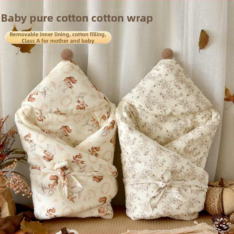 Novorodenecká zimná deka s čistou bavlnou, výplň polyestera a bavlna, 0.55-1.0 kg, s odnímateľnou vnútornou bavlnennou vrstvou