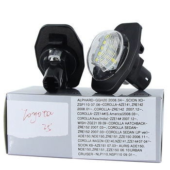 LED φωτιστικό πινακίδας αυτοκινήτου για Toyota 20 Series (Corolla, Wish, Crown, Alphard), 12V, 5W, διάρκεια ζωής 30000 h, LED πηγή φωτός
