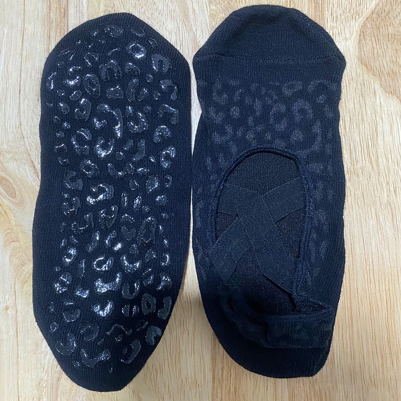 Женски чорапи за йога с дантелена презрамка, памучни, противохлъзгащи, балетен стил, къси