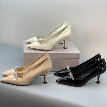 Γνήσιο δέρμα: Γυναικείες υψηλές γόβες με μυτερό μπροστινό μέρος, τακούνι στιλέτο 6–8 cm, Slip-On