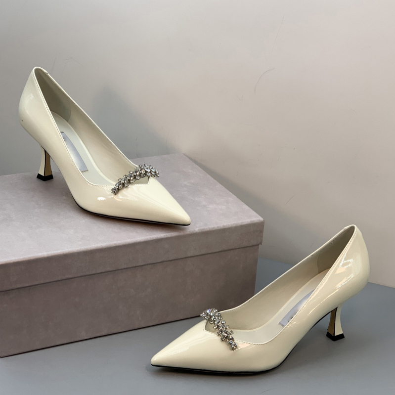 Γνήσιο δέρμα: Γυναικείες υψηλές γόβες με μυτερό μπροστινό μέρος, τακούνι στιλέτο 6–8 cm, Slip-On