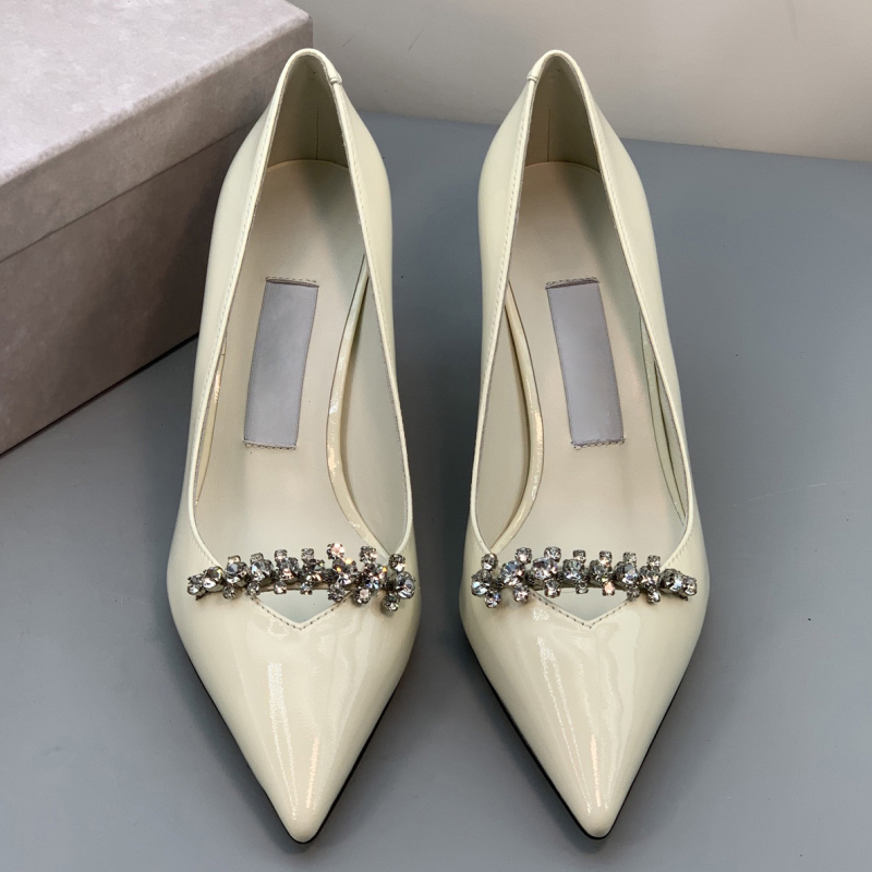 Γνήσιο δέρμα: Γυναικείες υψηλές γόβες με μυτερό μπροστινό μέρος, τακούνι στιλέτο 6–8 cm, Slip-On