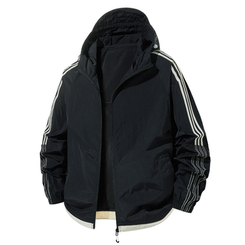 Jachetă de protecție solară cu glugă, țesătură subțire, 100% poliester, fermoar