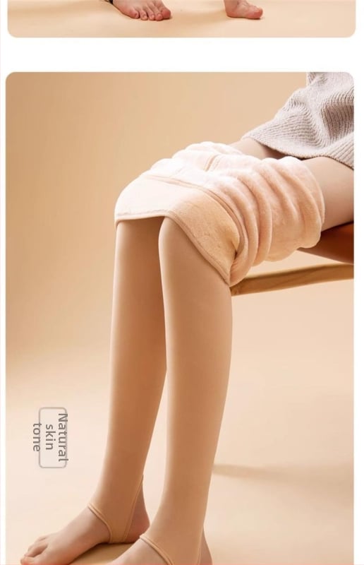 Γυναικείες καλσόν με επένδυση φλίς για χειμώνα, υπέρ-παχύ μονόχρωμο σχέδιο (Υλικό: Νάιλον; Επένδυση: Φλίς; Μοτίο: Μονόχρωμο; Πάχος: Υπέρ-παχύ; Τύπος κάλτσας: με πόδια)