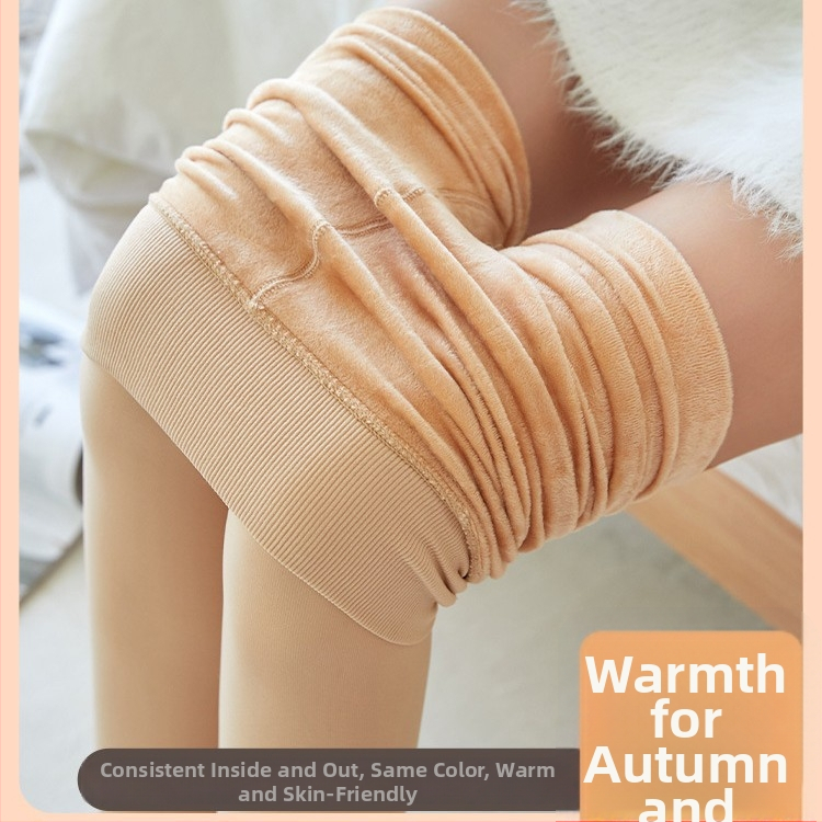 Γυναικείες καλσόν με επένδυση φλίς για χειμώνα, υπέρ-παχύ μονόχρωμο σχέδιο (Υλικό: Νάιλον; Επένδυση: Φλίς; Μοτίο: Μονόχρωμο; Πάχος: Υπέρ-παχύ; Τύπος κάλτσας: με πόδια)