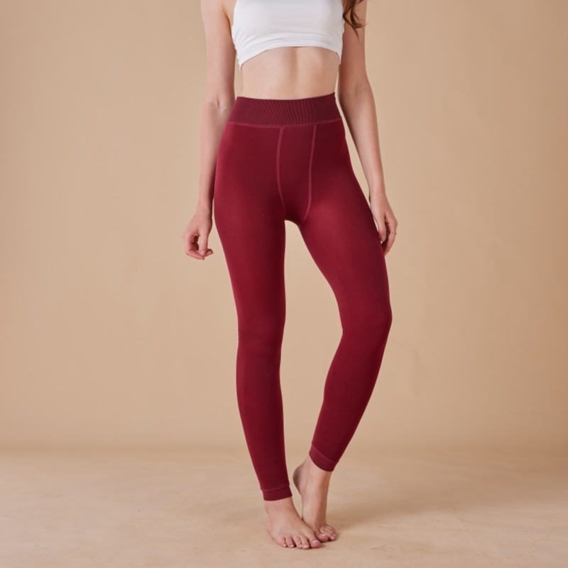 Pantaloni termici pentru femei, într-o singură piesă, croiți cropped, din poliester gros, model solid, 200 g