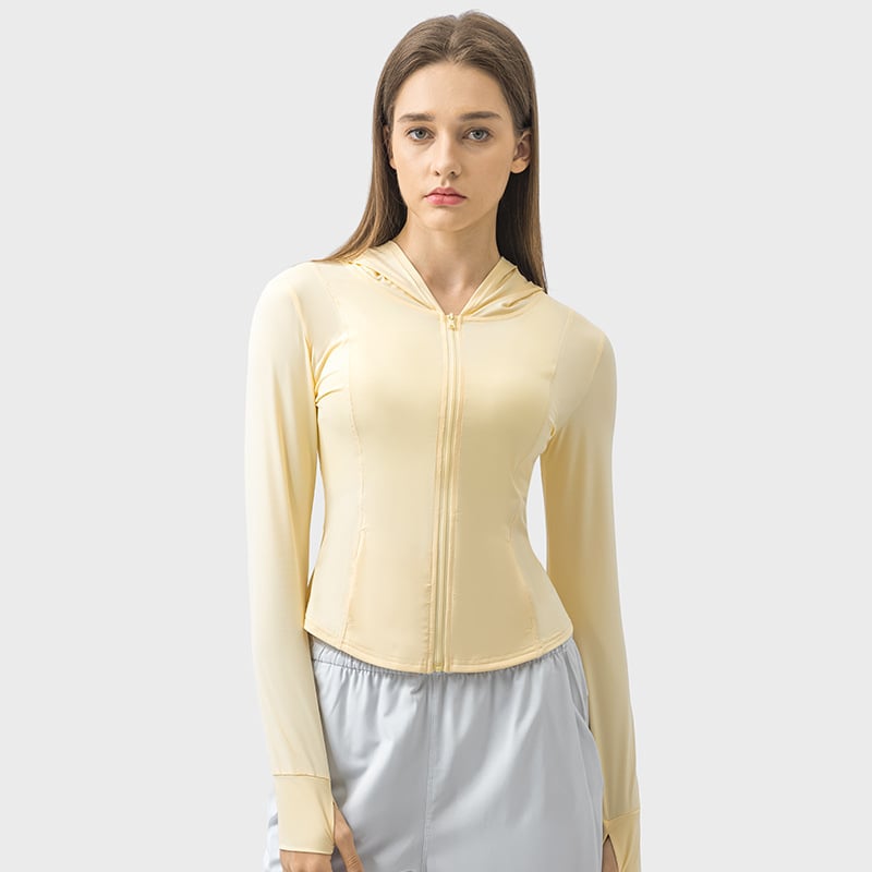 Vanjska jakna s kapuljačom UPF50+, hladan Ice-Feel doživljaj, lagana Spandex tkanina, kratka silueta